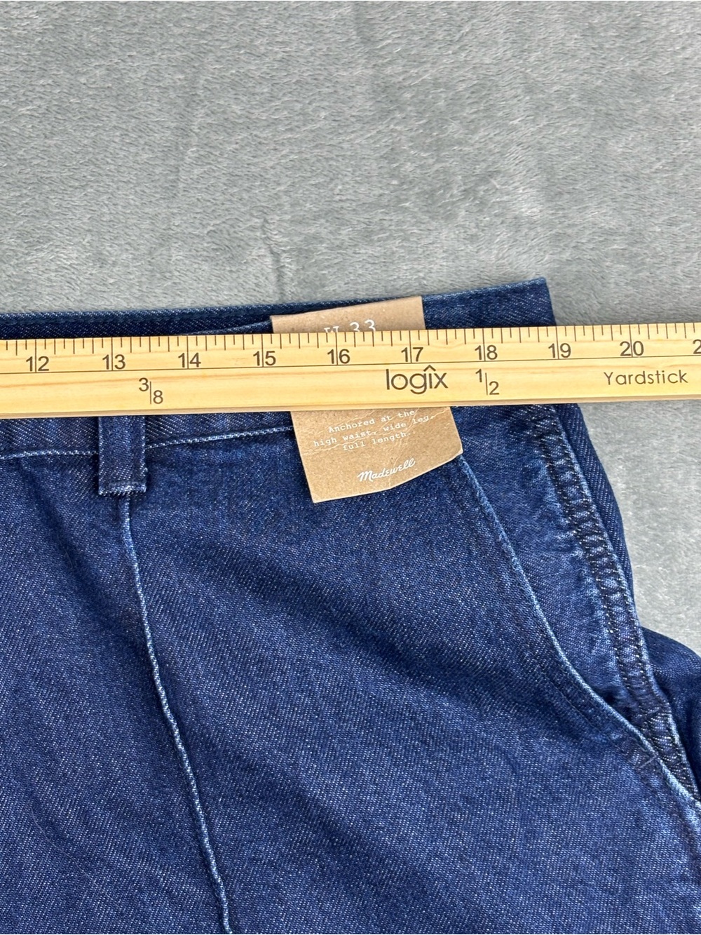 NEW Madewell Superwide-Leg Trouser Jeans Womens 33 Blue Dark Wash 100% Cotton - Picture 11 of 15